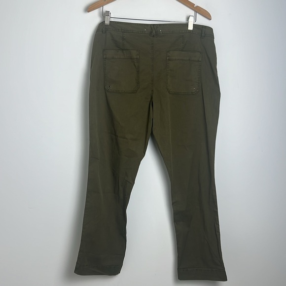 Anthropologie Hei Hei Braided Pocket Cotton Blend Green Chino Pants Sz 12 - Picture 6 of 8